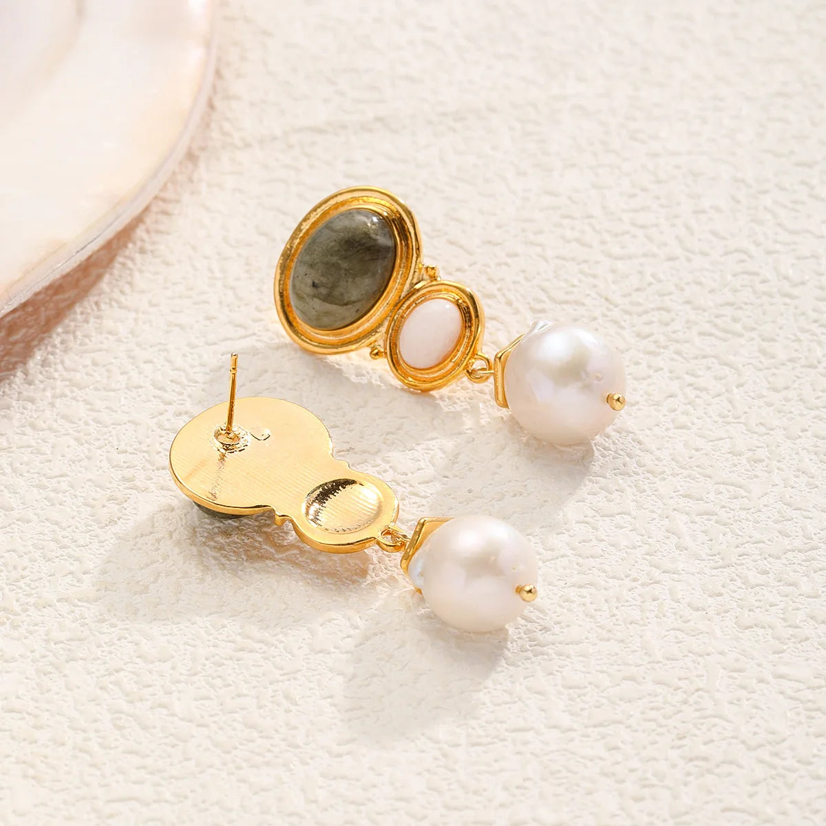 Women Black Gray Natural 18k Gold-plated S925 Silver Earring Fashion Elegant Charms Low MOQ Factory Price in Stock Jewelry