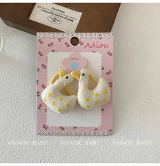Cute Sweet Animal Bowknot Plaid Scrunchies for Baby Girls Fashion Peppy Hair Ties for Kids Children Hair Accessories in Stock