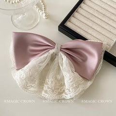 French Style Bowknot Lace Elegant Hair Clips for Girls Exaggerated Luxurious Barrettes for Women Lady Hair Accessories in Stock