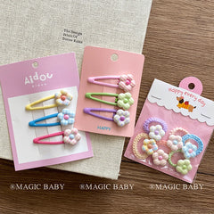 Simple Minimalistic Flowers Plaid Hair Clips for Baby Girls Sweet Cute Snap Clips for Kids Child Teens Hair Accessories in Stock