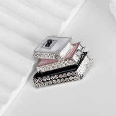 Fashion Book Glitter Sparkle Trendy Brooches for Girls Sweet Elegant Dainty Jewelry for Women Ladies Accessory Chinese Supplier