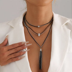 Fashion Metal Elegant Stylish Trendy Tassel Necklaces for Girls Glamorous Refined Jewellry for Women Ladies Accessories Chic