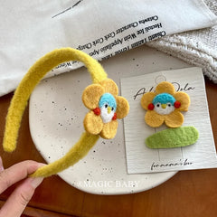 Cute Sweet Fashion Flower Animals Head Band for Baby Girls Kawaii Fluffy Hair Band Clips for Kids Children Hair Accessories