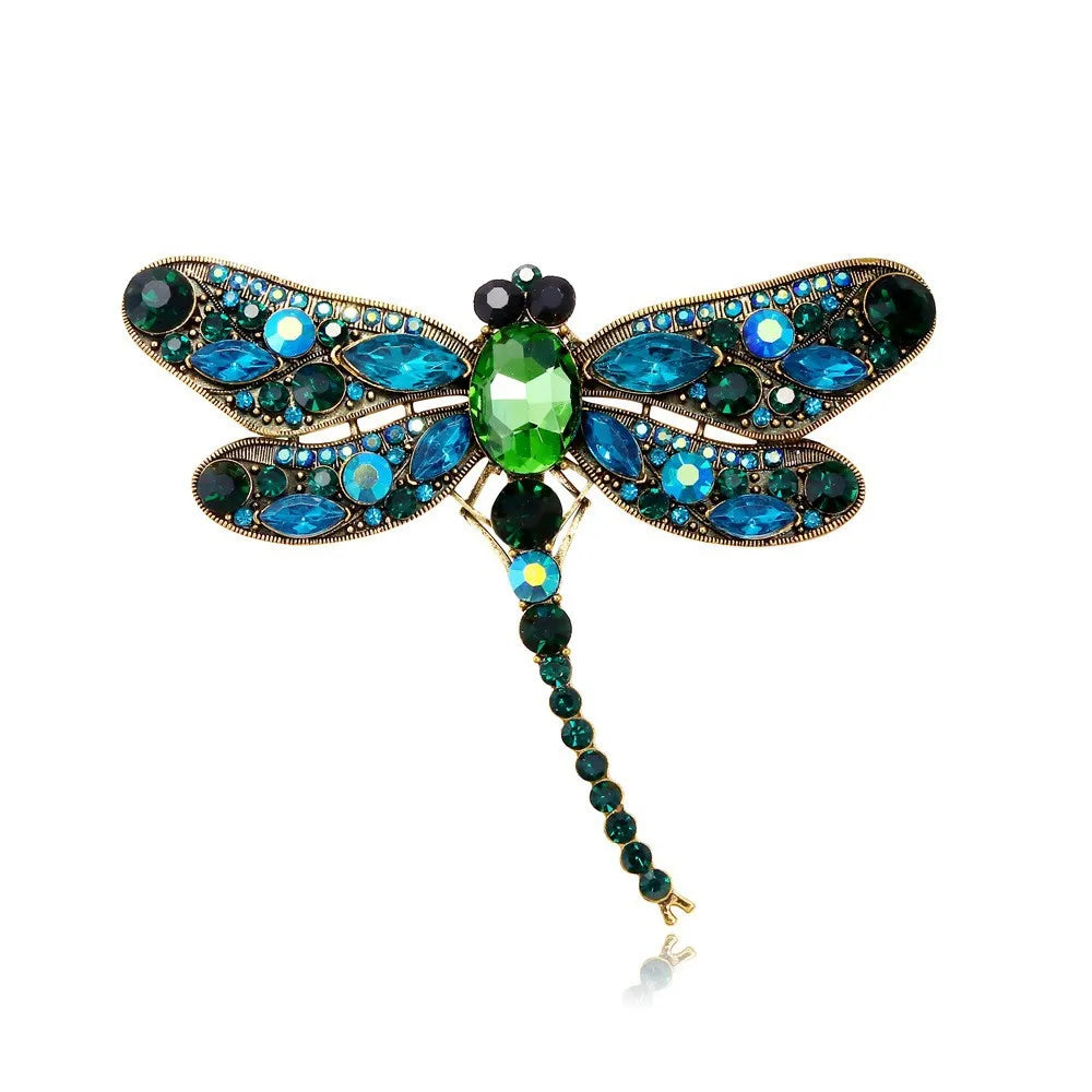 Fashion Sweet Rhinestone Elegant Brooches for Girls Animals Dragonfly Pins Jewelry for Women Ladies Accessories Wholesale