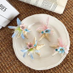 Hot Sale Starfish Flowers Small Decorative Alligator Clips Trendy Hawaiian Wholesale in Stock Hairpins Accessories for Women