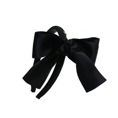 Hot Sale Black Solid Color Large Fabric Bowknot Hairbands Fashion Elegant Wholesale in Stock Headbands Accessories for Women