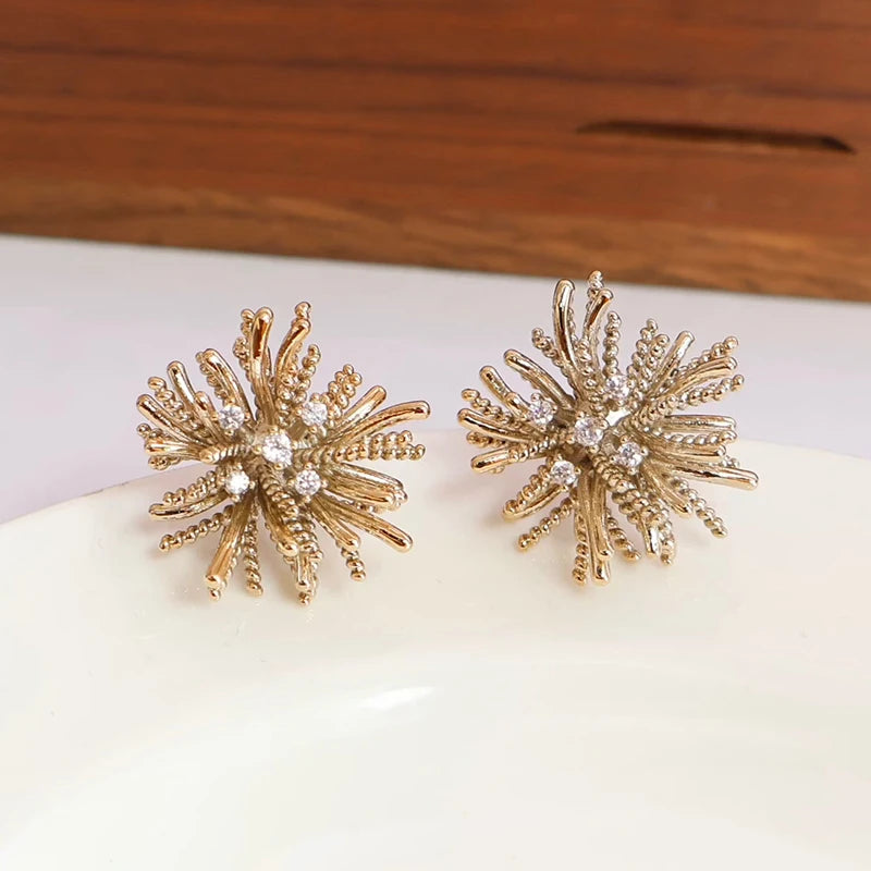 Fashion Sweet Flower Trendy Dainty Drop Earrings for Girls Elegant Glamorous Jewelry for Women Ladies Accessories Wholesale