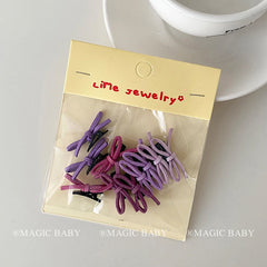 Mini Bowknot Cute Sweet Scrunchies Solid Color Kawaii Hair Ties for Baby Girls Kids Children Teens Hair Accessories Stock