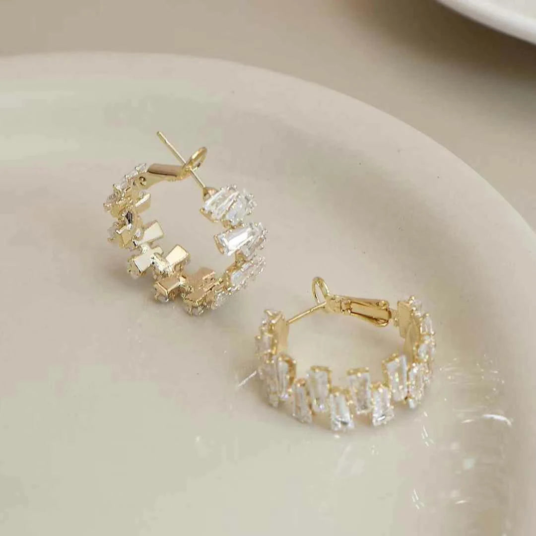 Female Heart Circle Shape Simple Small Mini Hoop Earring Fashion Elegant Luxurious Dainty Wholesale Jewelry Accessory for Daily