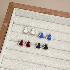 Women High Quality Gourd Shape Mini Small Stud Earring Fashion Cute Chic Customized Wholesale Jewelry Accessories for Causal Use
