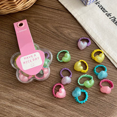 Sweet Cute Kids Hair Ties Candy Color Star Heart Beads Solid Color Small Scrunchies Accessories for Children Wholesale Stock