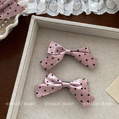 Cute Sweet Hair Clips for Baby Girls Kawaii Fashion Bowknot Polka Dot Alligators for Kids Children Teenagers Hair Accessories