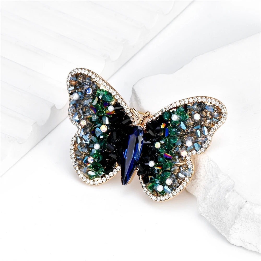 Fashion Trendy Glitter Butterfly Animals Stylish Brooches for Girls Elegant Dainty Glamorous Pins Jewelry for Women Accessories