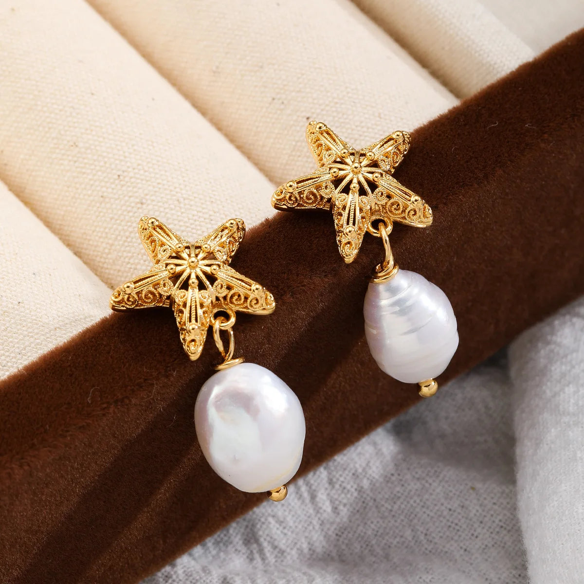 Female Star Baroque Pearl S925 Silver 18k Gold-plated Earring Simple Elegant Charms Low MOQ in Stock Jewelry for Women Causal