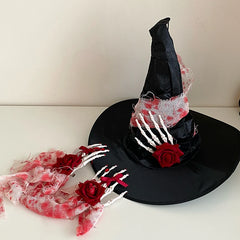 Female Halloween Celebration Black High Quality Hair Clips Hat Trendy Scary Customized in Stock Hairpins Accessories for Women