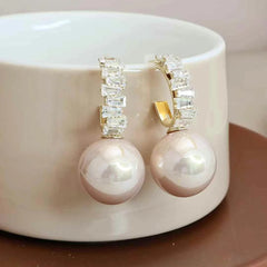 Ladies Heart Rhinestone Imitation Pearl Medium Drop Earring Fashion Elegant Affordable High Quality Daily Jewelry Accessories