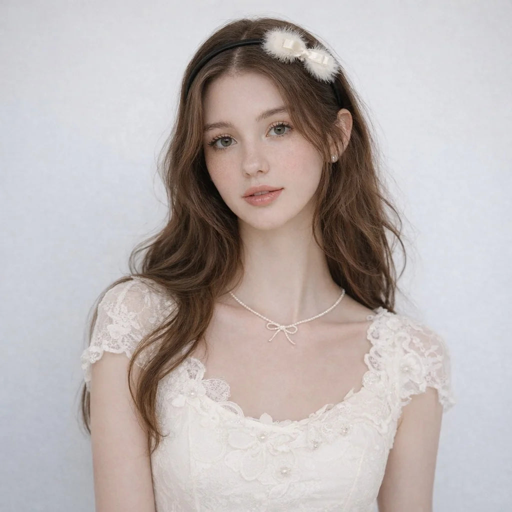 Fashion Bowknot Fluffy Bowknot Head Band for Girls Sweet Cute Hair Band for Women Ladies Hair Accessories in Stock Wholesale