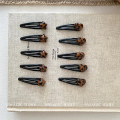 Simple Fashion Classic Star Heart Shaped Hair Clips for Baby Girls Leopard Snap Clips for Kids Child Hair Accessories in Stock