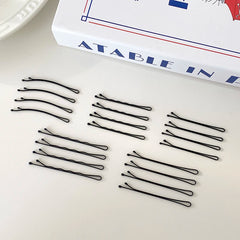 Hot Sale Classic Minimalistic Small Bobby Pins Black Solid Color Wave Arc Shape 5cm Daily Hair Claw Clamps Accessories