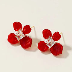 Luxury Glamorous Glitter Butterfly Fruits Cherry Stud Earrings for Girls Sweet Flower Floral Jewelry for Women Lady Accessories