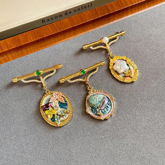 Fashion Trendy Baroque Pearl Hand-Painted Drip Glaze Pendent for Girls Vintage Jewelry for Women Ladies Wholesale China Factory