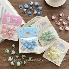 Mini Cute Solid Color Sweet Scrunchies for Baby Girls Fashion Bowknot Heart Star Hair Ties for Kids Children Hair Accessories