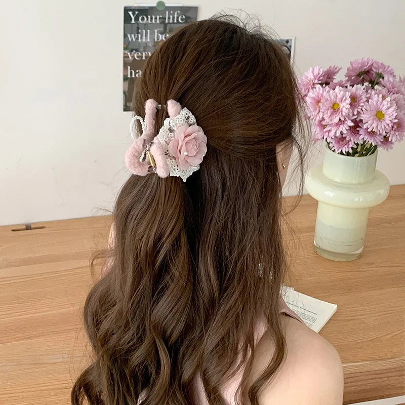 Fashion Sweet Bowknot Elegant Cute Hair Claw Clips for Girls Princess Style Claws for Women Ladies Hair Accessories in Stock