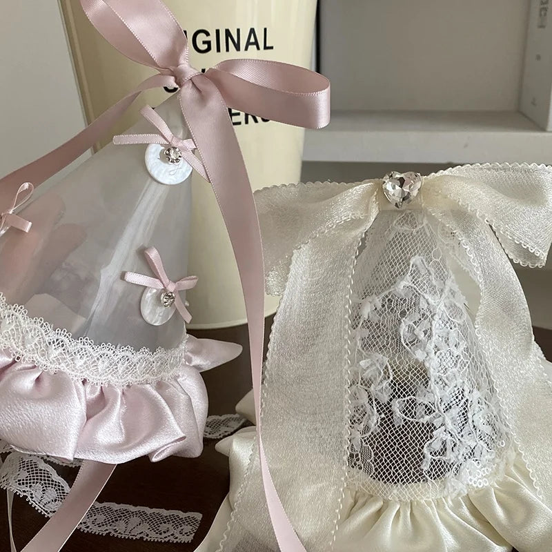 Female Sweet Ribbon White Pink Bowknot Birthday Hair Clips Fashion Elegant Sparking Bulk in Store Hairpins Accessories for Prom