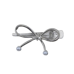 Women's Graceful Duckbill Hair Claw Clips 5cm Alloy Mini Hairpins Imitation Pearl Bowknot Fashion Accessories for Daily Parties