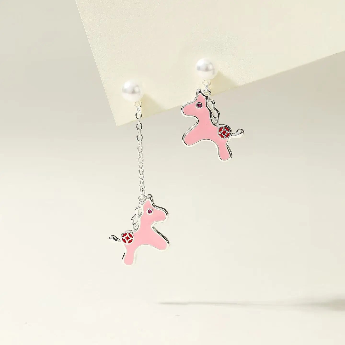 Cute Animals Horse Sweet Drop Earrings for Girls Kawaii Simple Solid Color Jewelry for Women Ladies Accessories Wholesale