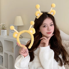 Hot Sale Yellow Villus Fabric Bee Hairbands Sweet Cute Durable Quality Wholesale in Stock Headbands Accessories for Women Kids
