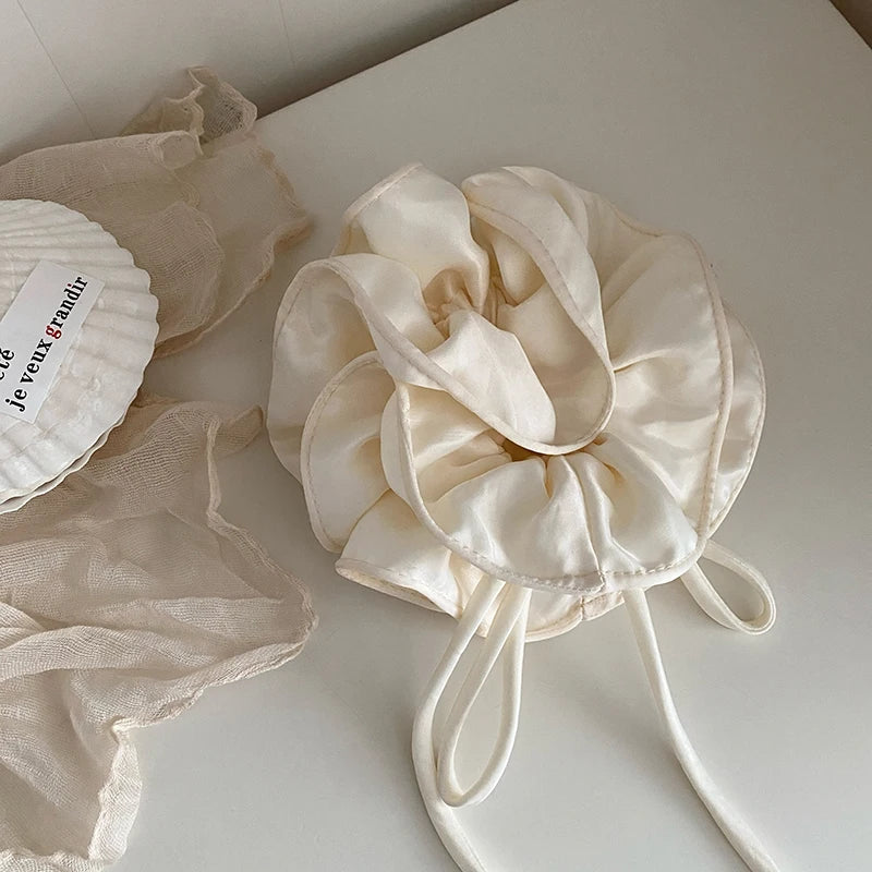 Fashion Solid Color Minimalistic Simple Scrunchies for Girls Ribbon Elegant Hair Ties for Women Ladies Hair Accessories Chic