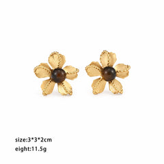 Fashion Trendy Bold Flower Vintage Stud Earrings for Girls Sweet Jewelry for Women Ladies Wholesale China Manufacturer Bulk