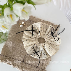 Girls' Elegant Hair Accessories French Style  Polo Dot Bowknot Hair Ring Gentle Large Hair Ties Vintage High Quality Scrunchies