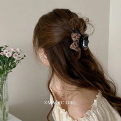 Ladies 2025 Hot Sale Leopard Print Fluffy Fashion Elegant Customized Bulk Order in Stock Hair Claw Clips Hairpins Accessories