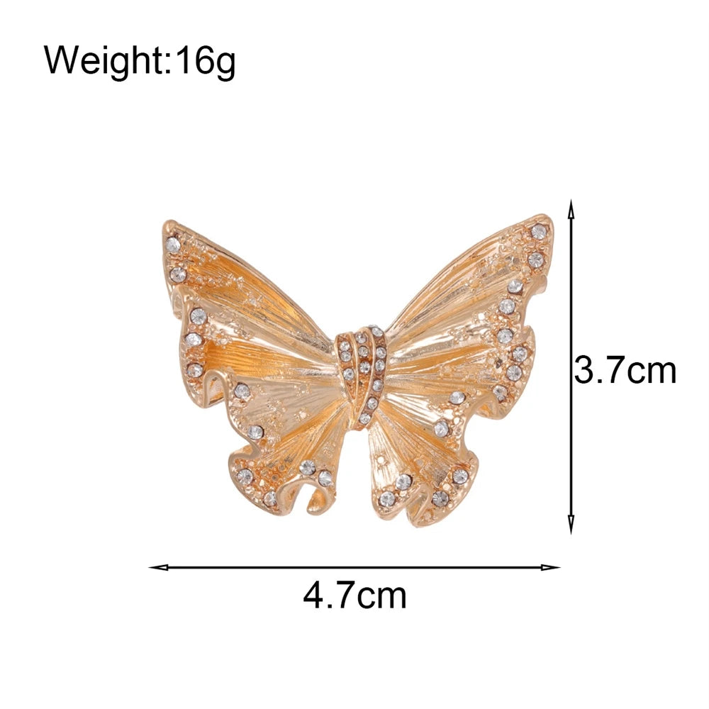Fashion Alloy Mental Elegant Butterfly Brooches for Girls Stylish New Design Pins Jewelry for Women Ladies Accessories Wholesale