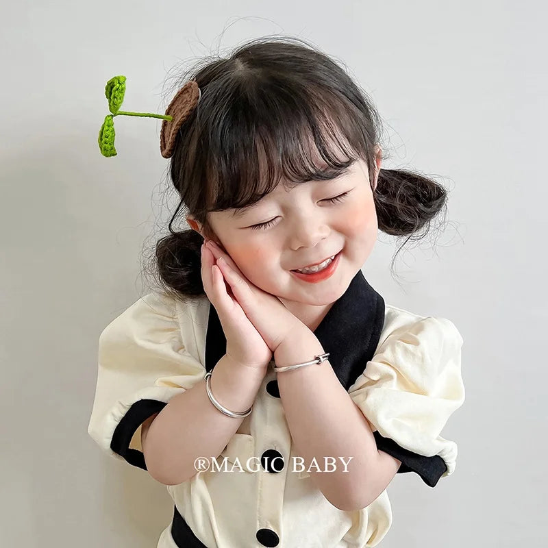 Cute Sweet Grass 3D Hair Clips for Baby Girls Fashion Trendy Snap Clips for Kids Children Hair Accessories Chic in Stock Stylish