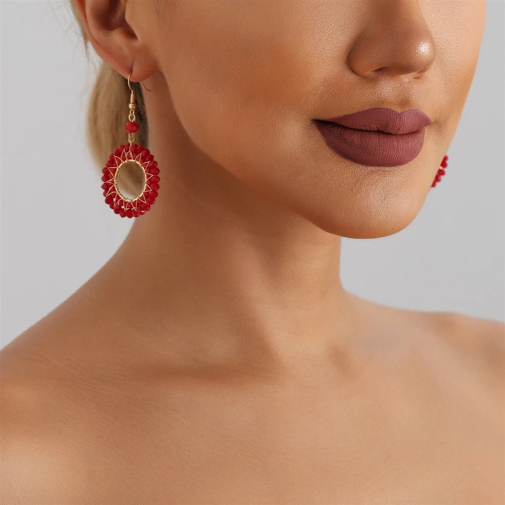 Fashion Rhinestone Sweet Elegant Trendy Drop Earrings for Girls Stylish Cute Jewelry for Women Ladies Hoop Accessories Wholesale