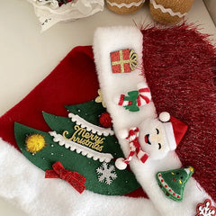 2025 Christmas Classic Santa Claws Sweet Hat for Baby Girls Cute Fashion Hair Accessories for Kids Children Chinese Supplier