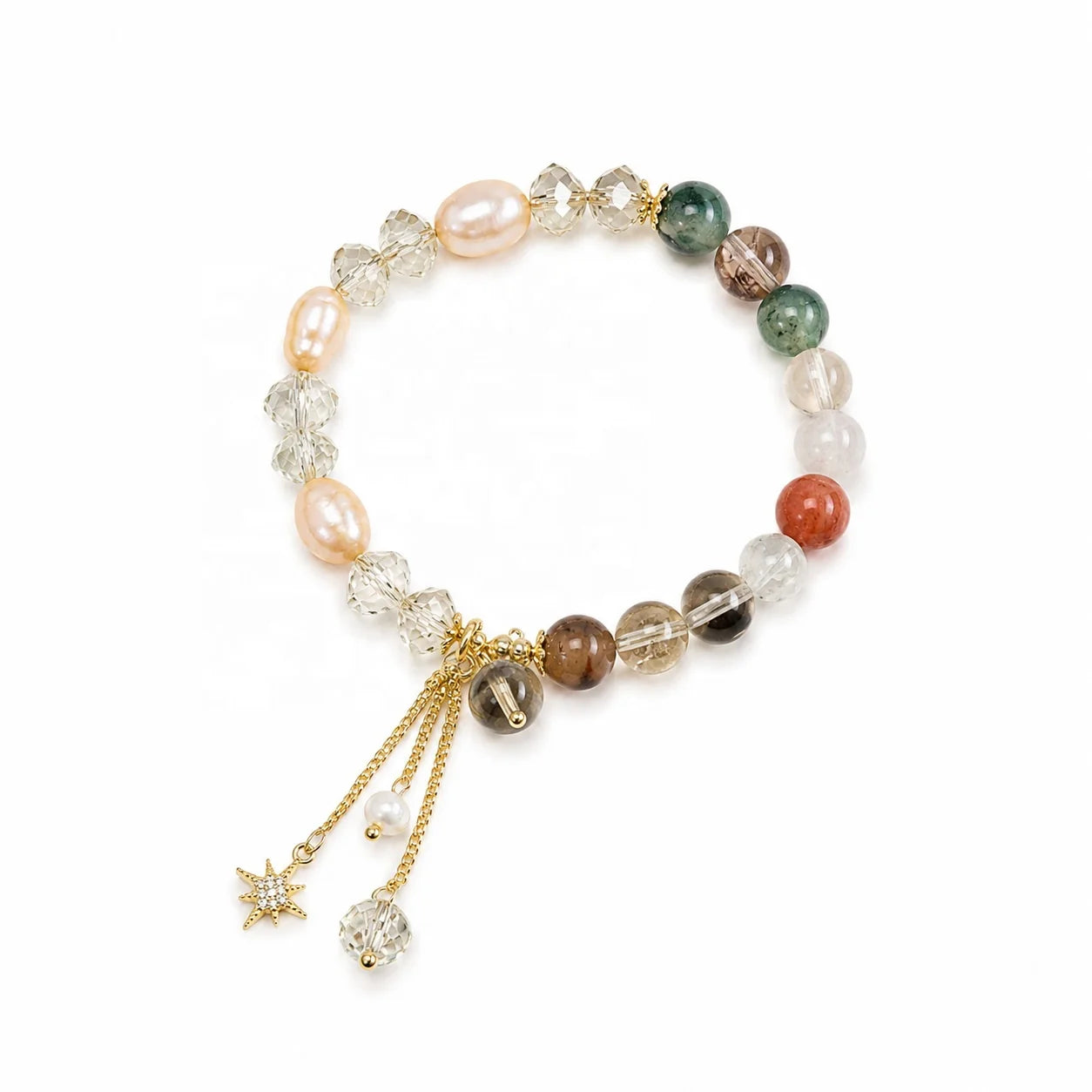 Female Sweet Fashion Beads Crystal Glaze Bracelet Factory Price Low MOQ in Stock Trendy Jewelry for Women Daily Causal Party Use
