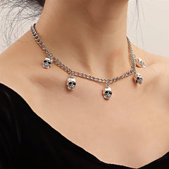 Fashion Skeleton Skull Gothic Punk Style Necklaces for Girls Trendy Halloween Spicy Jewelry for Women Ladies Accessories Chic