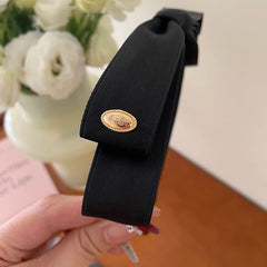 Solid Color Black Head Band for Girls Simple Fashion Trendy Stylish Bowknot Thin Hair Band for Women Ladies Hair Accessories