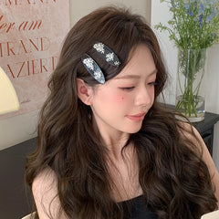 Brand New Fashion Solid Color Flower Hair Clips for Women Glitter Trendy Chic Alligator Haarspange for Women Hair Accessories