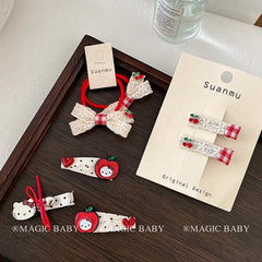 2025 Hot Sale Small Alligator Clips Fruits Animal Bowknot Decorative Hairpins Cute Sweet Fabric Accessories for Kids Fashionable
