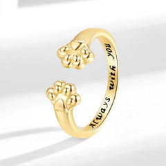 European and American Fashion Paw Open Ring Tail Cute Customizable Special Rings for Men Women Adjustable Accessories Wholesale
