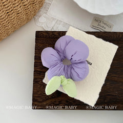 Fashion Solid Color Cute Sweet Bowknot Scrunchies for Baby Girls Kawaii Elegant Hair Ties for Kids Hair Accessories in Stock