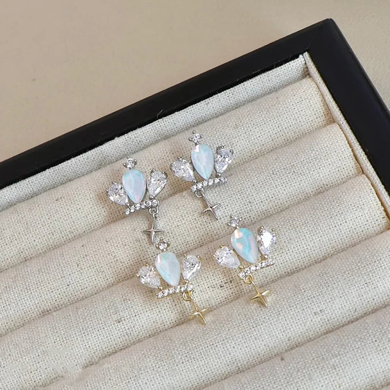 Fashion Sweet Princess Style Crown Stud Earrings for Girls Trendy Stylish Jewelry for Women Ladies Accessories Chinese Supplier