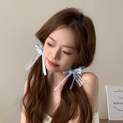 Brand New Solid Color Bowknot Lace Hair Clips for Girls Fashion Sweet Princess Style Haarspange for Women Lady Hair Accessories