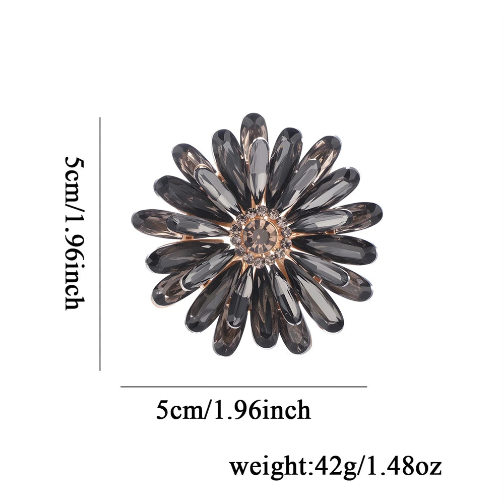 Fashion Flowers Sweet Glitter Rhinestone Sparking Brooches for Girls Elegant Pins Jewelry for Women Ladies Accessories Wholesale