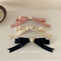 Simple Chic Solid Color Hair Clips for Girls Heart Shaped Lustrous Sweet Cute Barrettes for Women Ladies Hair Accessories